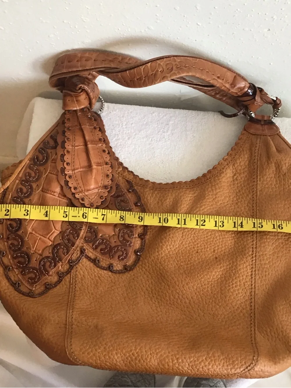 Brighton Women’s Deep Tan Leather Hobo Bag with Heart Charm
